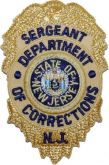 New Jersey (NJ) Department of Corrections (DOC) Sergeant (SGT) Soft Badge Patch.